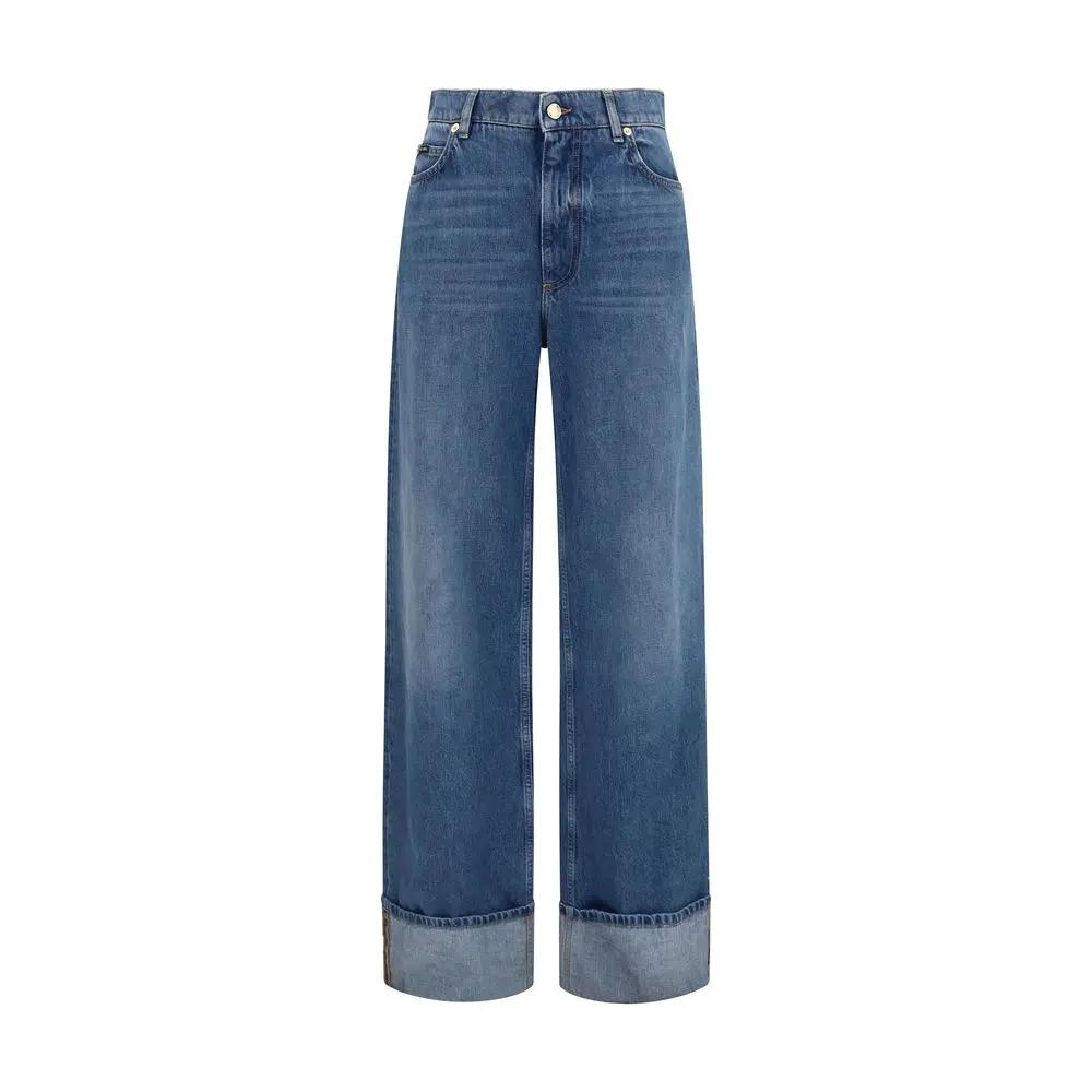 Dolce & Gabbana Dolce & Gabbana Blue Cotton Straight-Leg Jeans