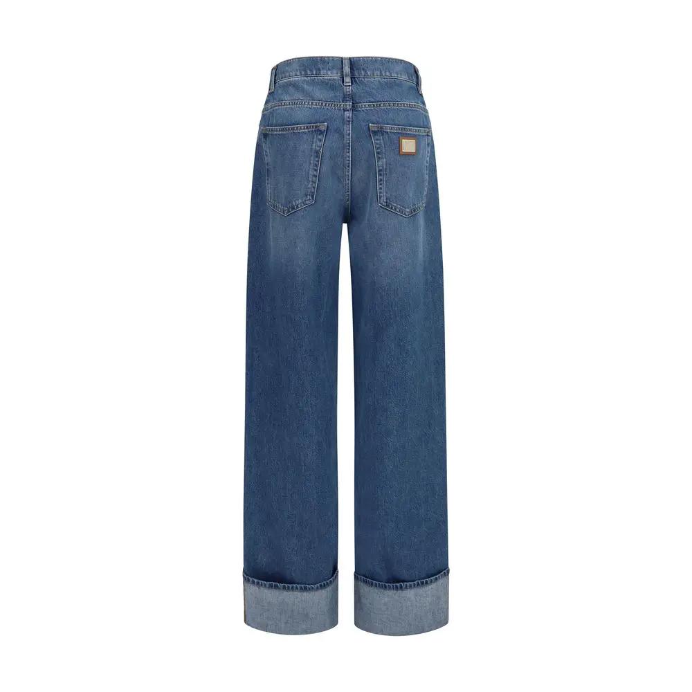 Dolce & Gabbana Dolce & Gabbana Blue Cotton Straight-Leg Jeans