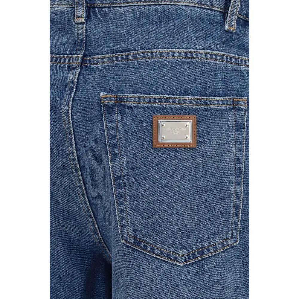 Dolce & Gabbana Dolce & Gabbana Blue Cotton Straight-Leg Jeans