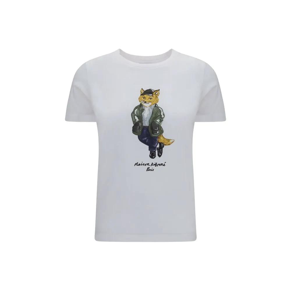 Maison Kitsuné Maison Kitsuné White Cotton T-Shirt