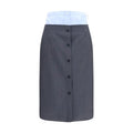 Prada Gray Cotton Midi Skirt