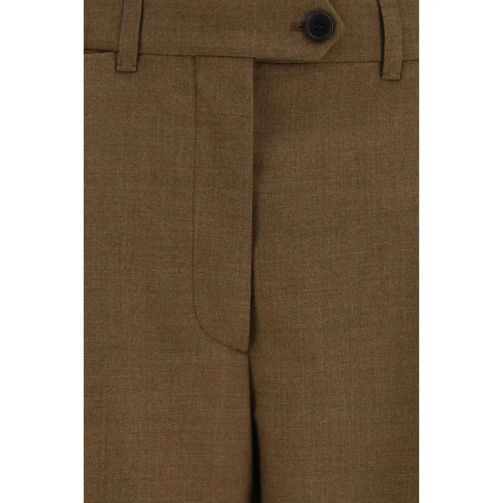 Prada Brown Wool Oves Aries Dress Pants
