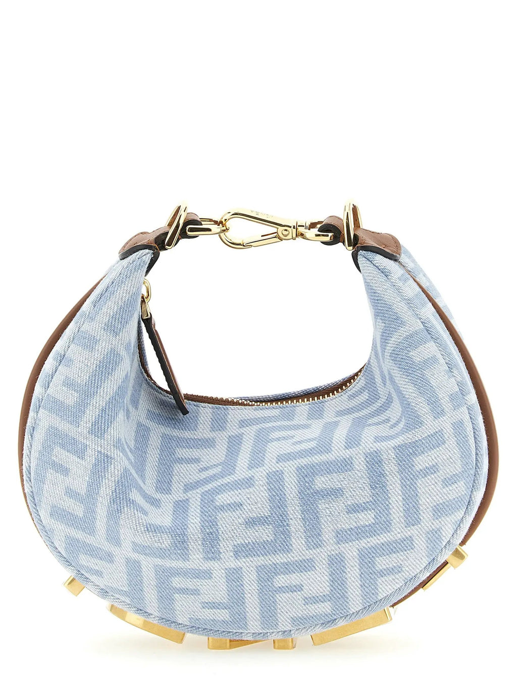 Fendi Blue Cotton Handbag