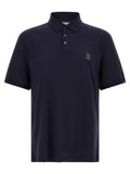 Polo Brunello Cucinelli en coton bleu