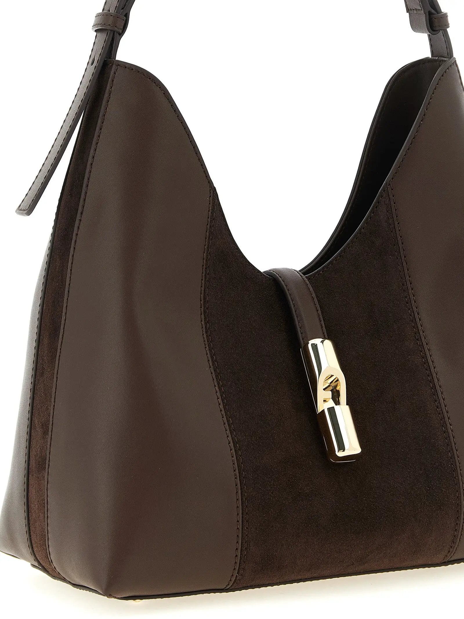 Furla Brown Calfskin Shoulder Bag