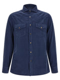 Brunello Cucinelli Blue Cotton Blouse