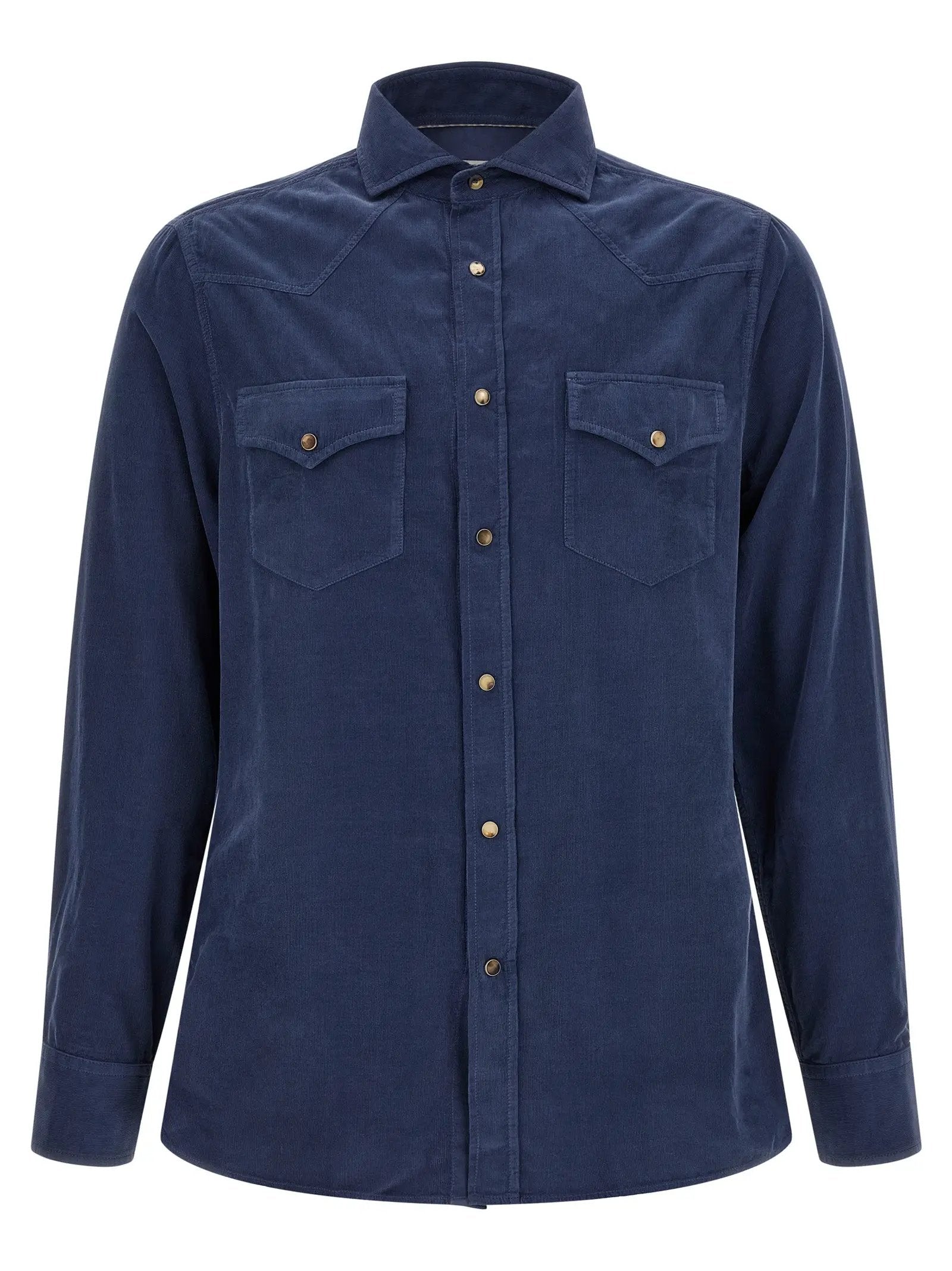 Brunello Cucinelli Blue Cotton Blouse