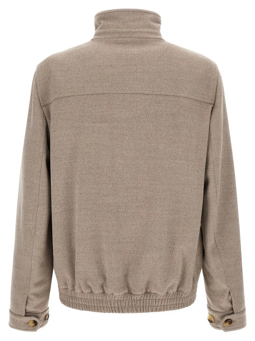 Brunello Cucinelli Beige Virgin Wool Bomber