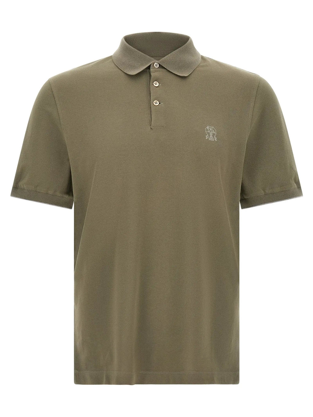 Brunello Cucinelli Bicolor Cotton Polo Shirt