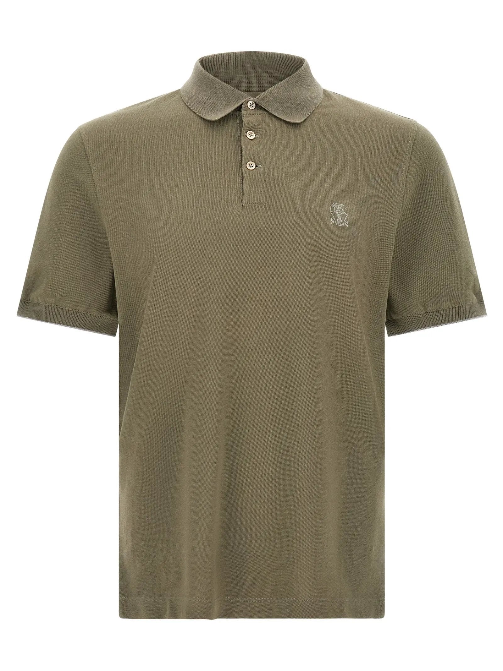 Brunello Cucinelli Bicolor Cotton Polo Shirt