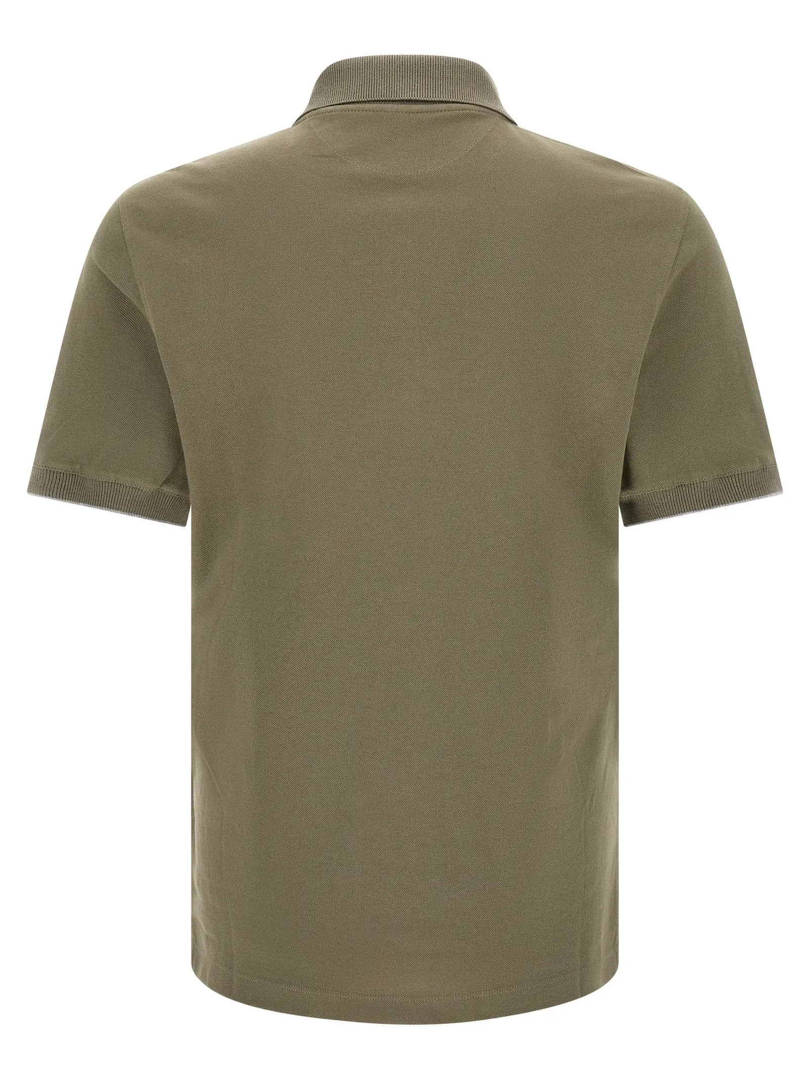 Brunello Cucinelli Bicolor Cotton Polo Shirt