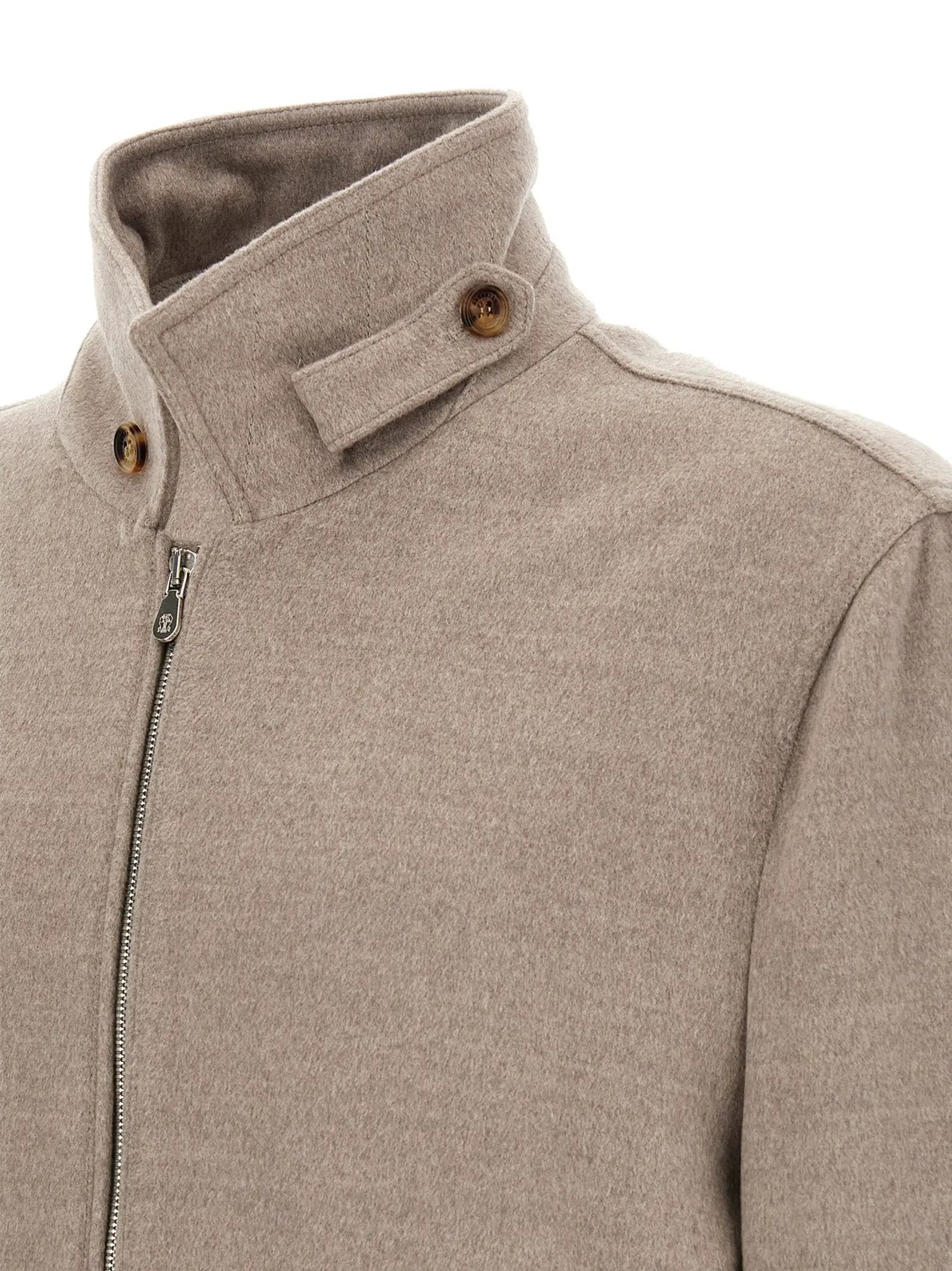 Brunello Cucinelli Beige Virgin Wool Bomber