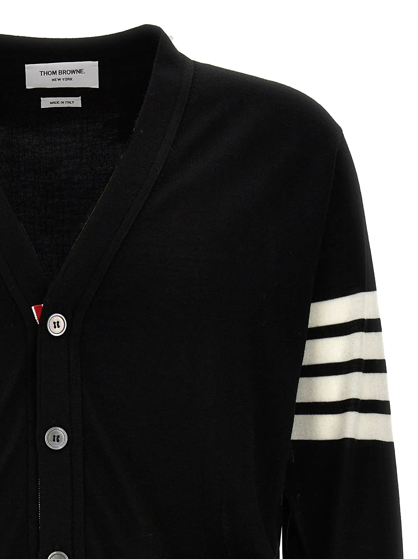 Thom Browne Black Virgin Wool Cardigan
