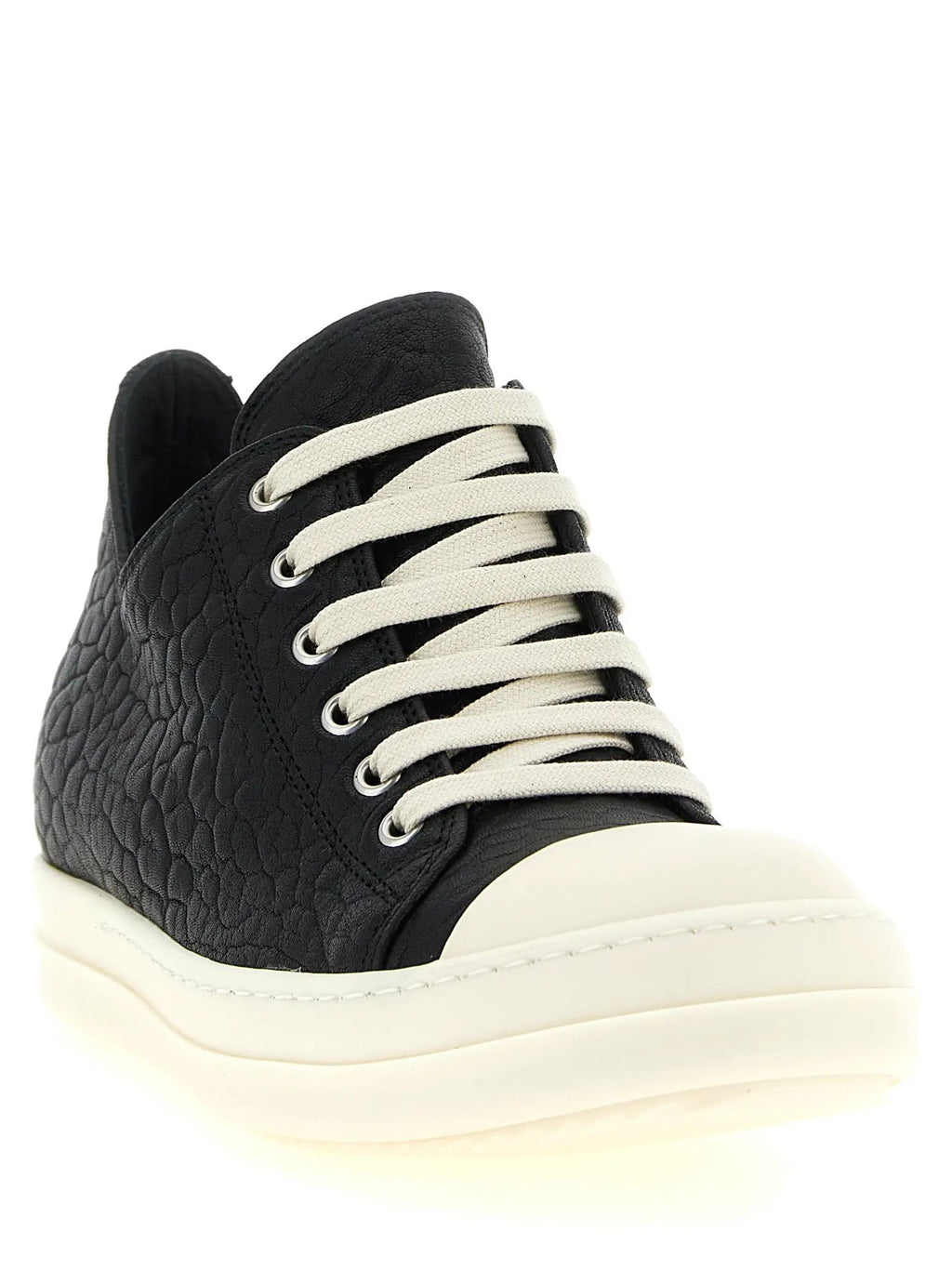 Rick Owens Bicolor Lamb Leather Low Top Sneakers