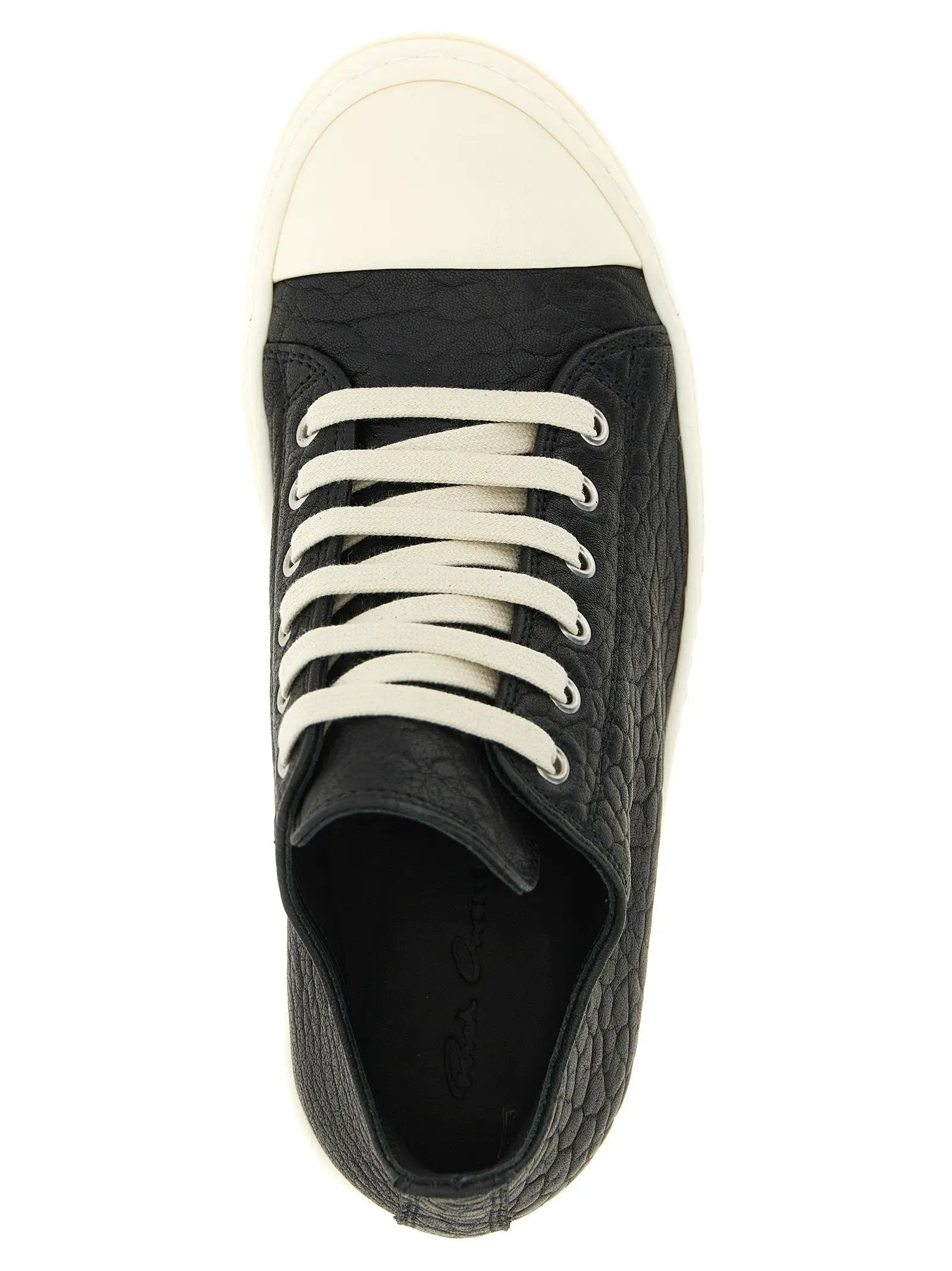 Rick Owens Bicolor Lamb Leather Low Top Sneakers
