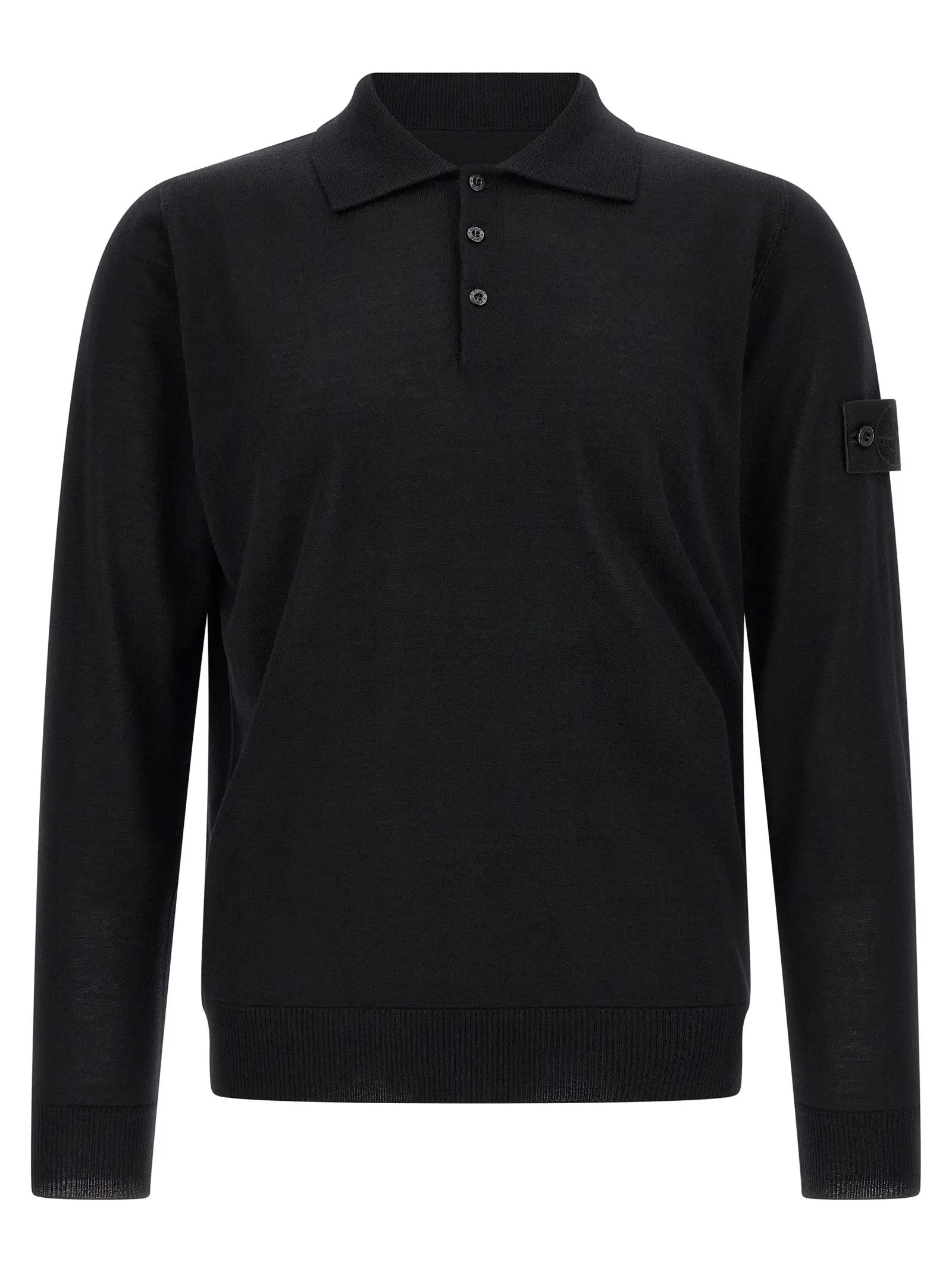 Stone Island Black Virgin Wool Cardigan