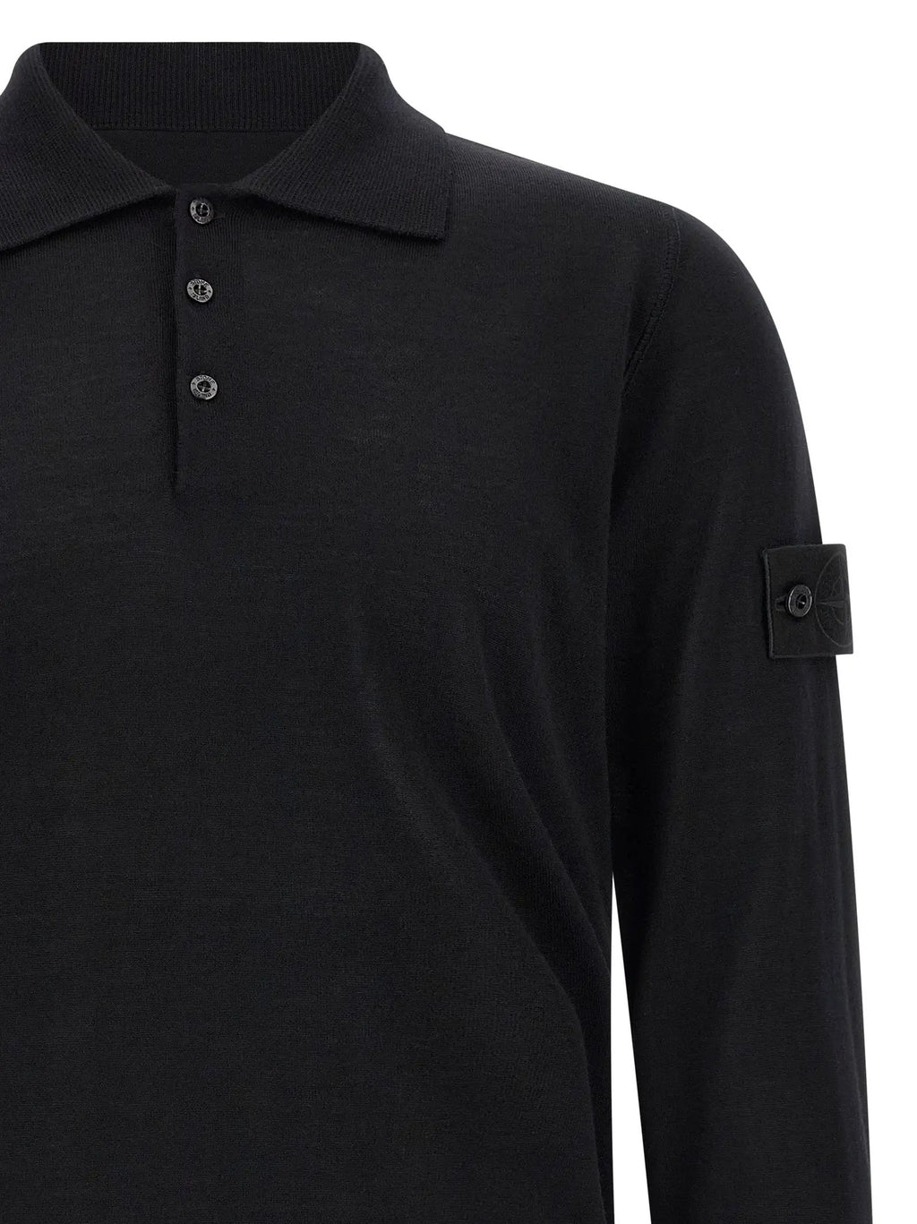 Stone Island Black Virgin Wool Cardigan