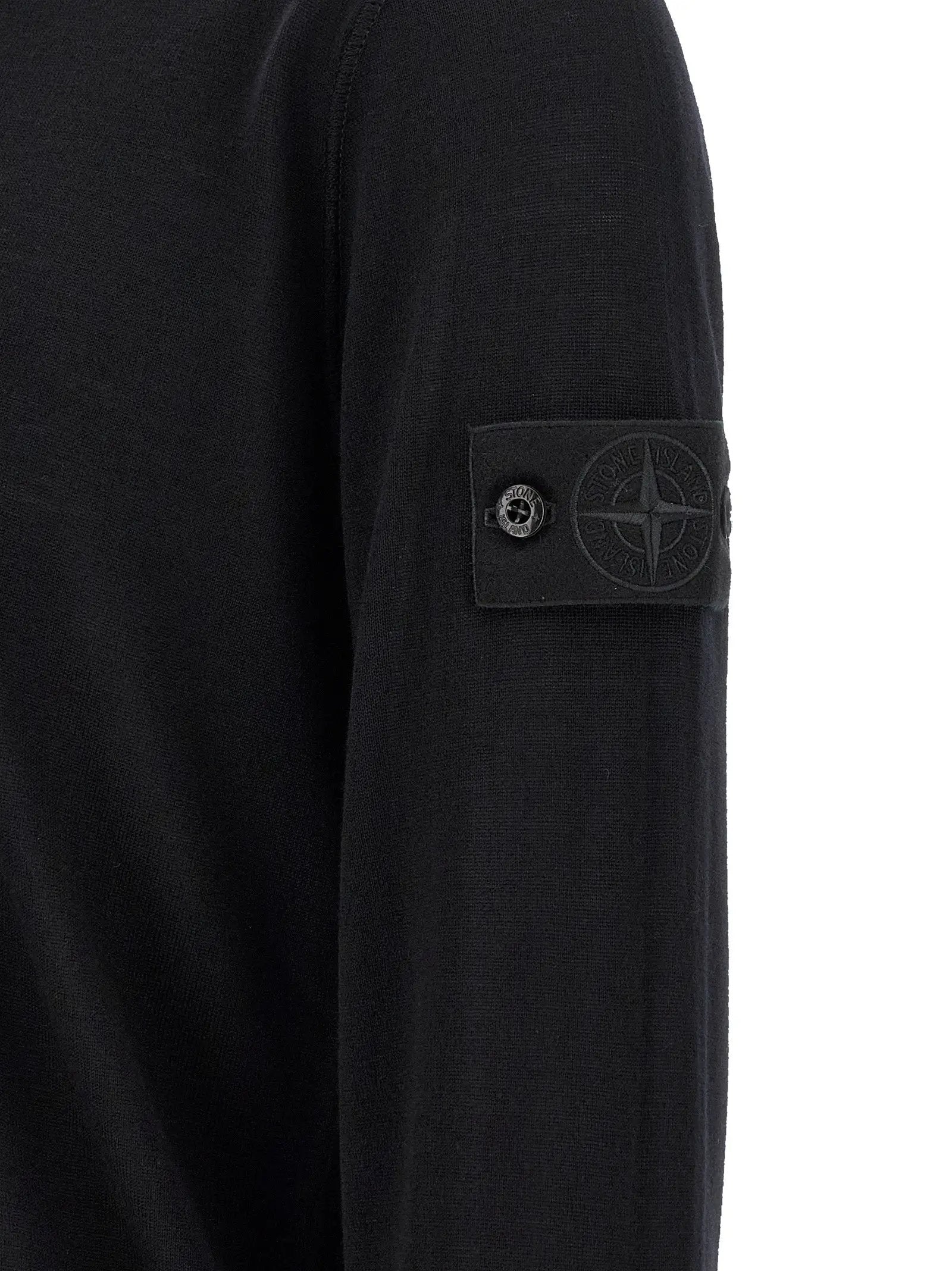 Stone Island Black Virgin Wool Cardigan