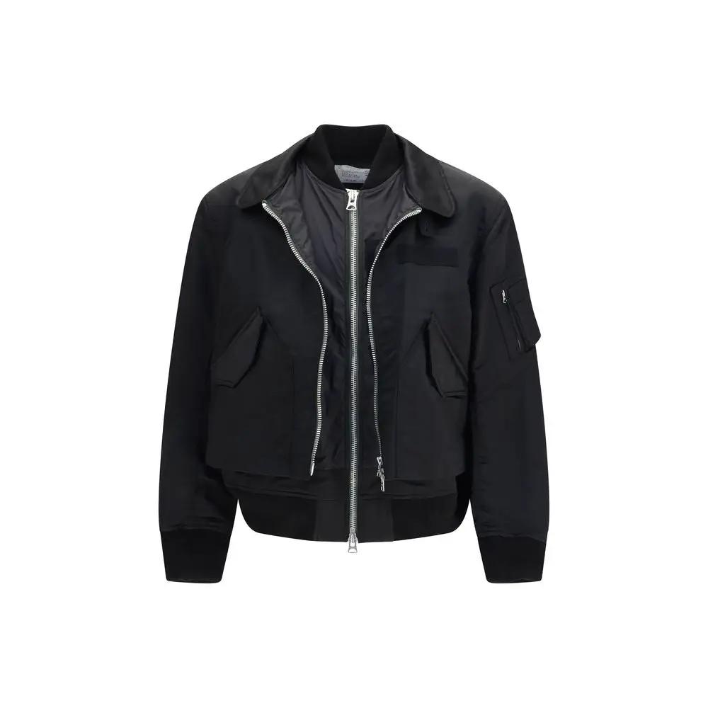 Sacai Black Cotton Bomber