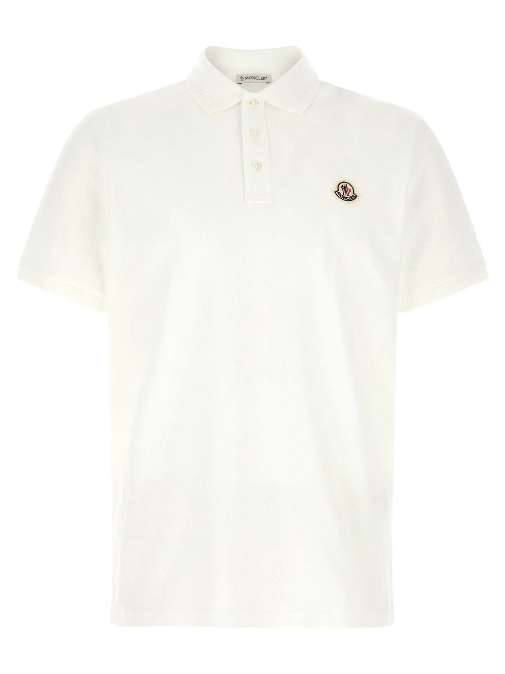 Moncler White Cotton Polo Shirt
