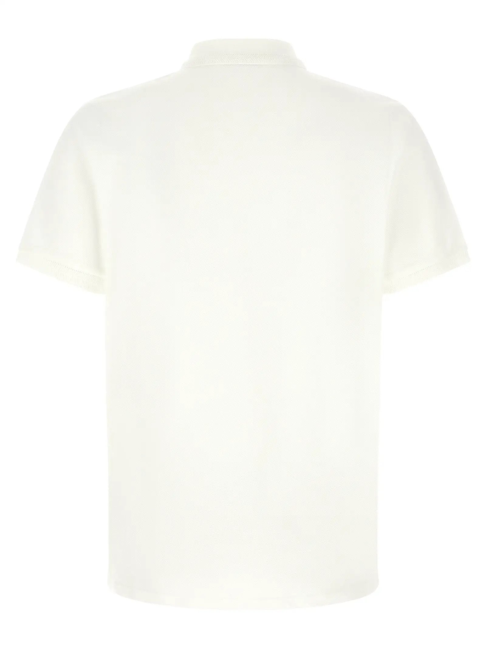 Moncler White Cotton Polo Shirt