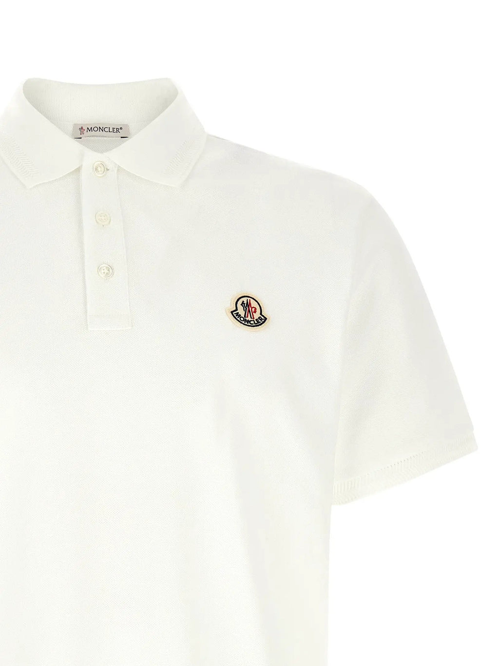 Moncler White Cotton Polo Shirt