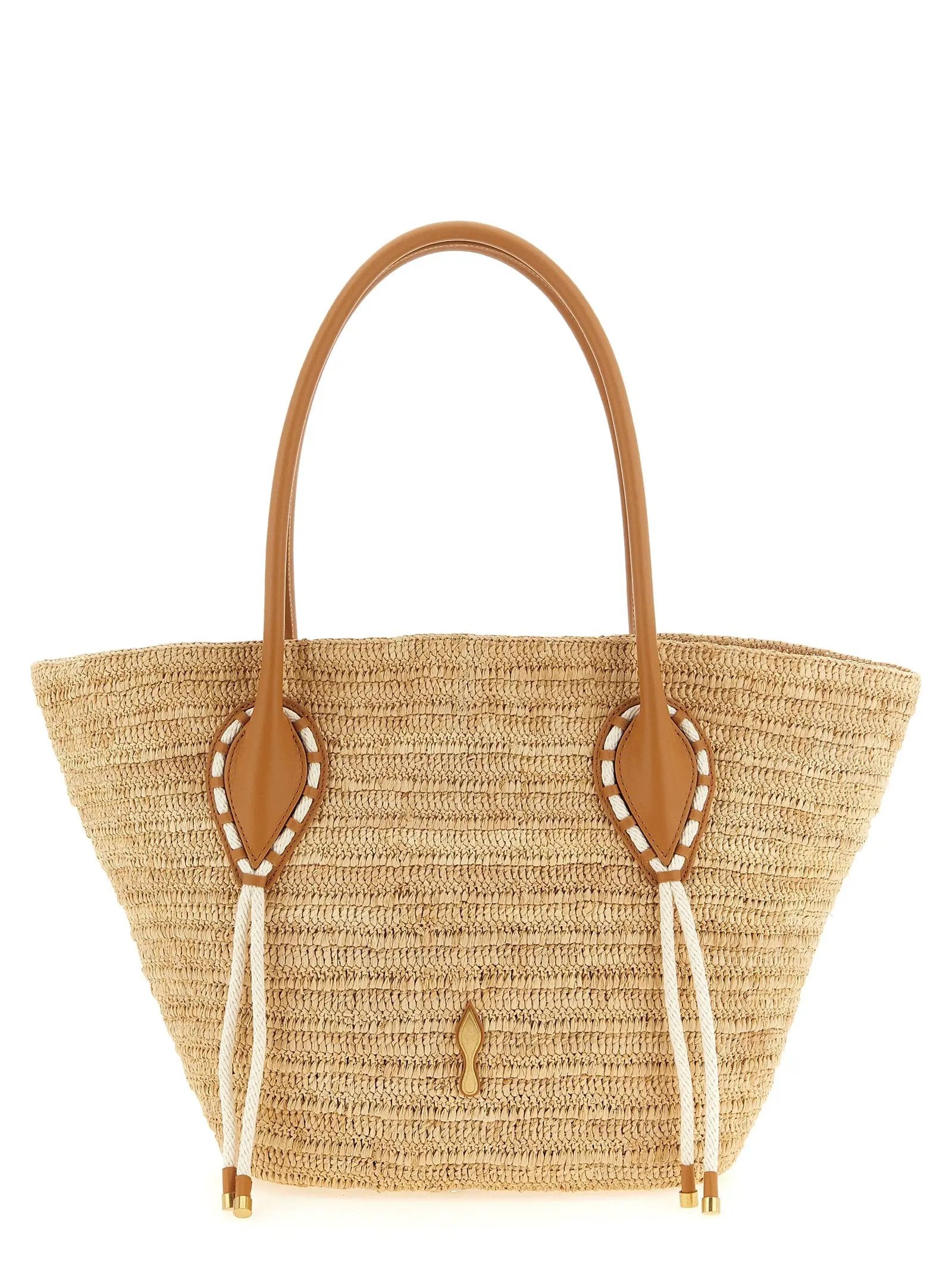 Christian Louboutin Beige Raffia Tote Bag