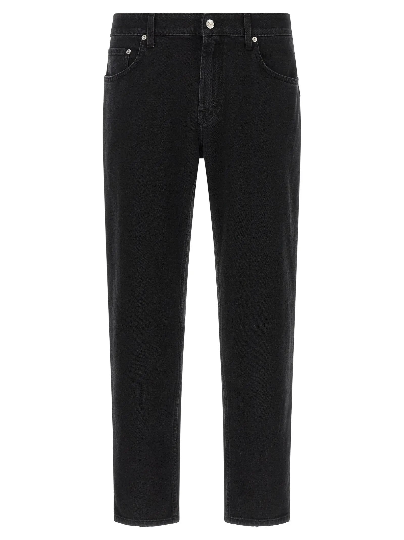 Department 5 Black Cotton Cropped Jeans