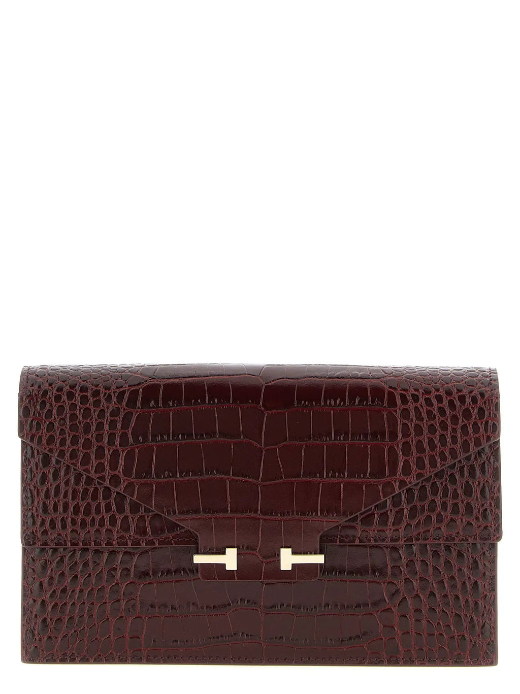 Tom Ford Bordeaux Calfskin Clutch Bag