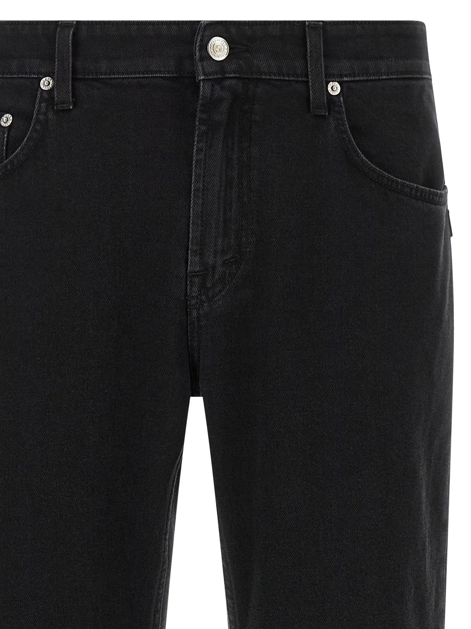 Department 5 Black Cotton Cropped Jeans