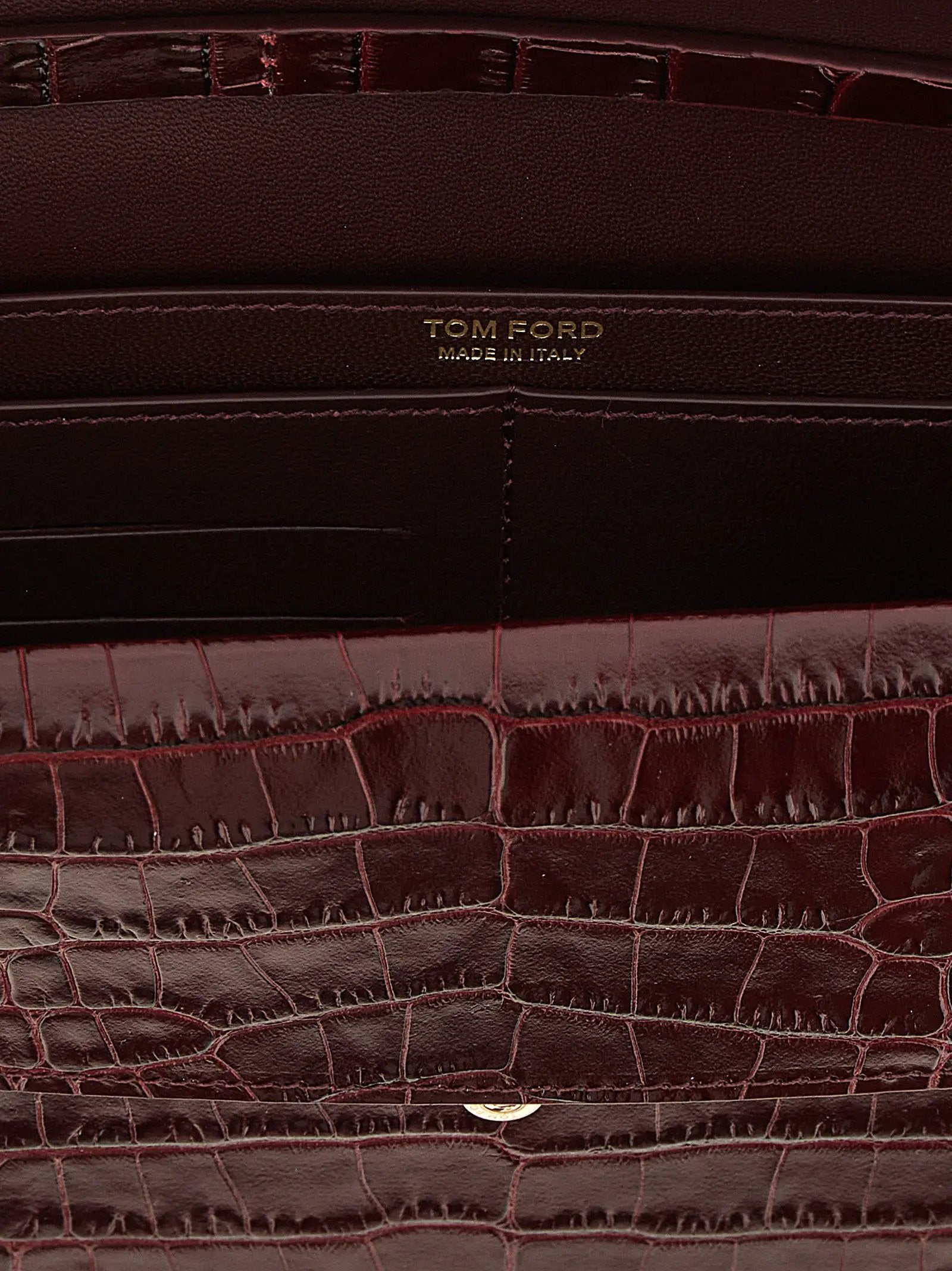 Tom Ford Bordeaux Calfskin Clutch Bag