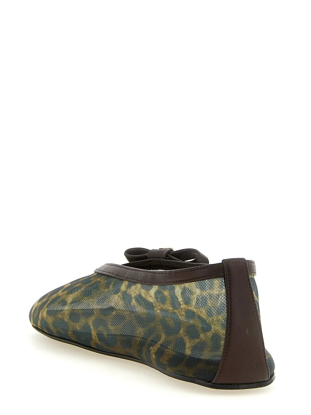 Ganni Brown Nylon Ballet Flats