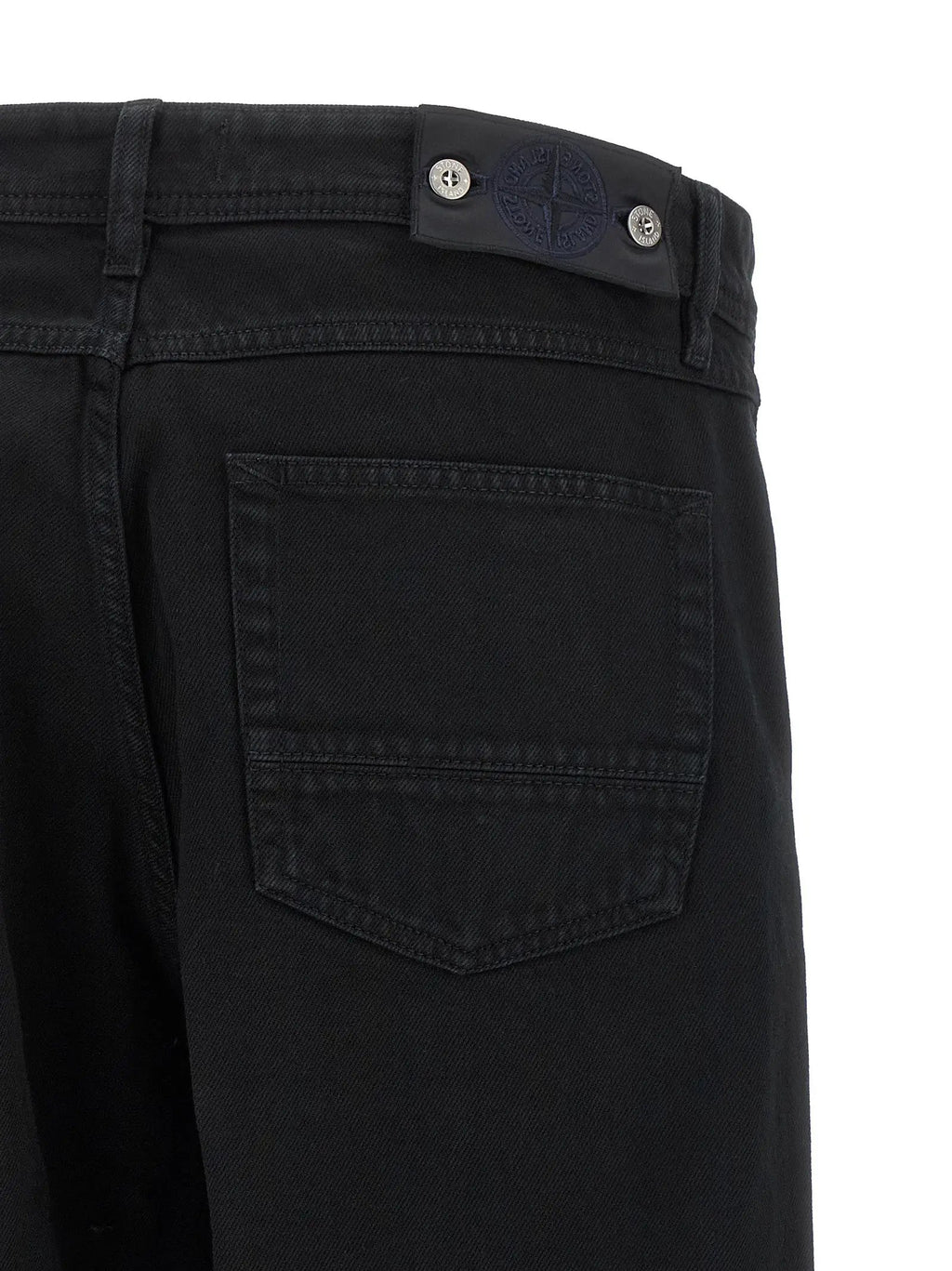 Stone Island Black Cotton Straight-Leg Jeans