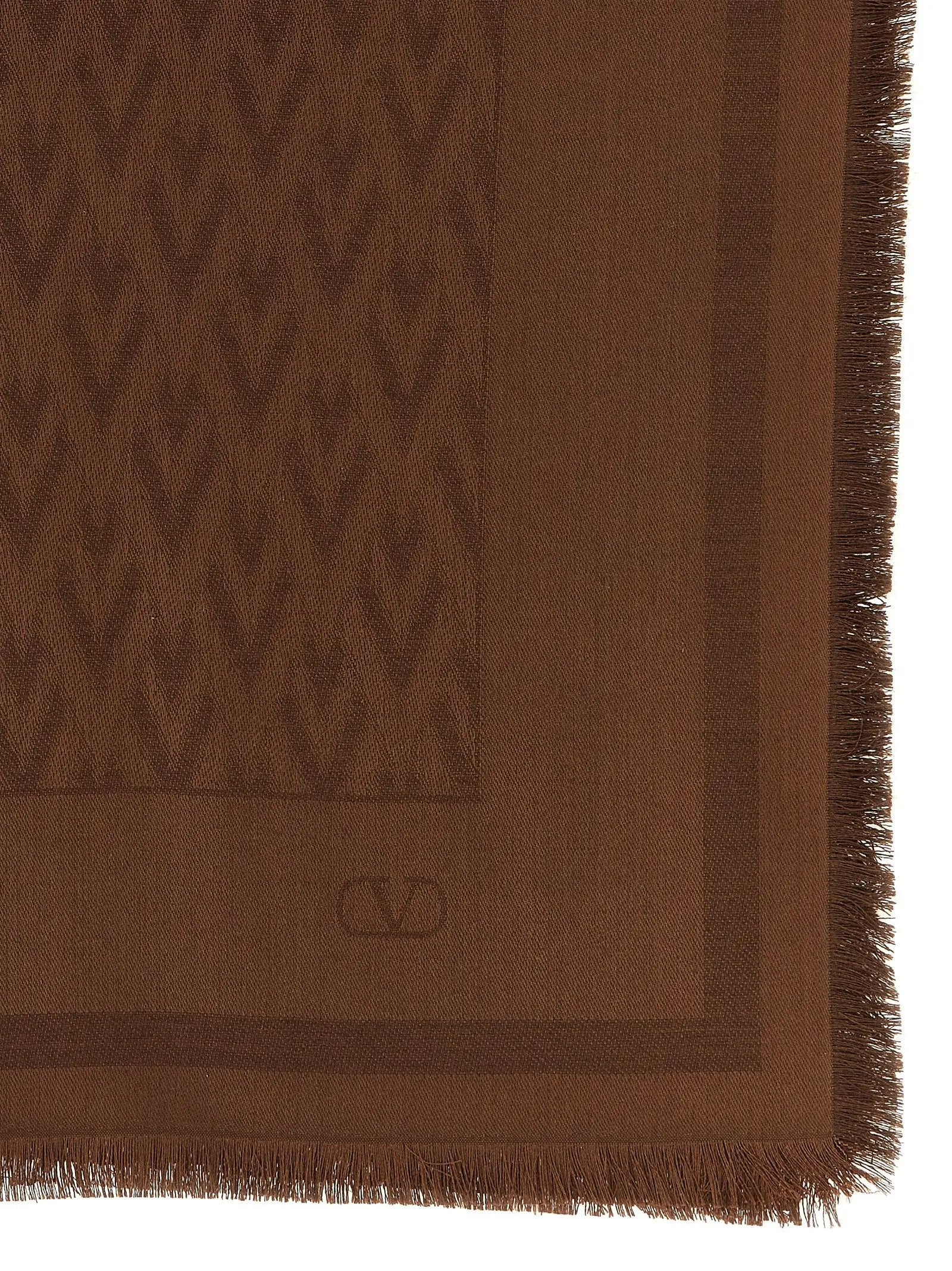Valentino Garavani Brown Silk Scarf