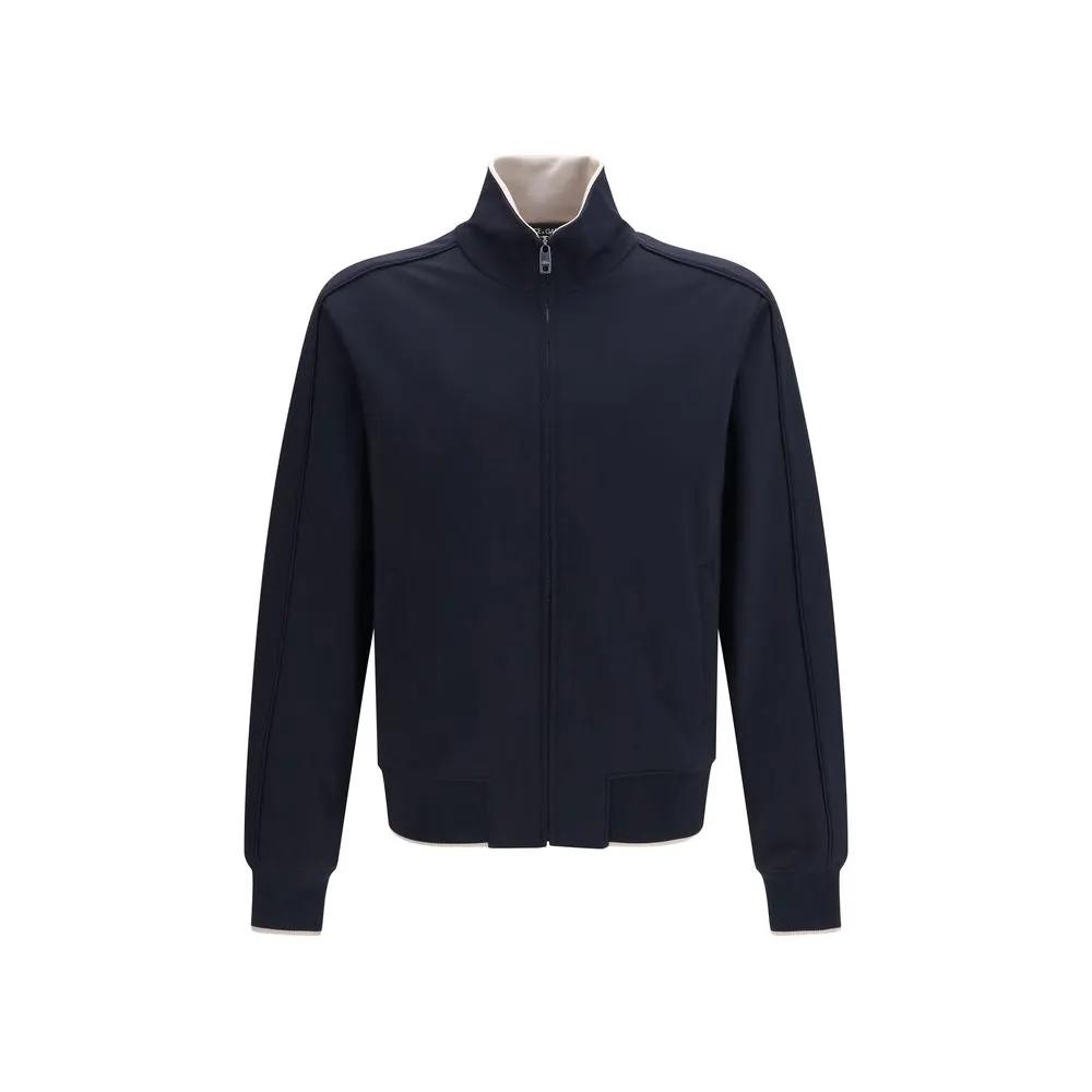 Dolce & Gabbana Blue Polyamide Full-Length Jacket
