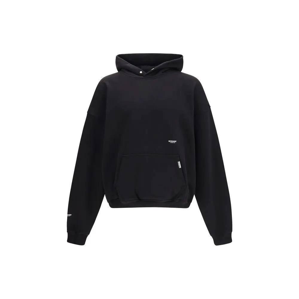 Sweat-shirt en coton noir Représente