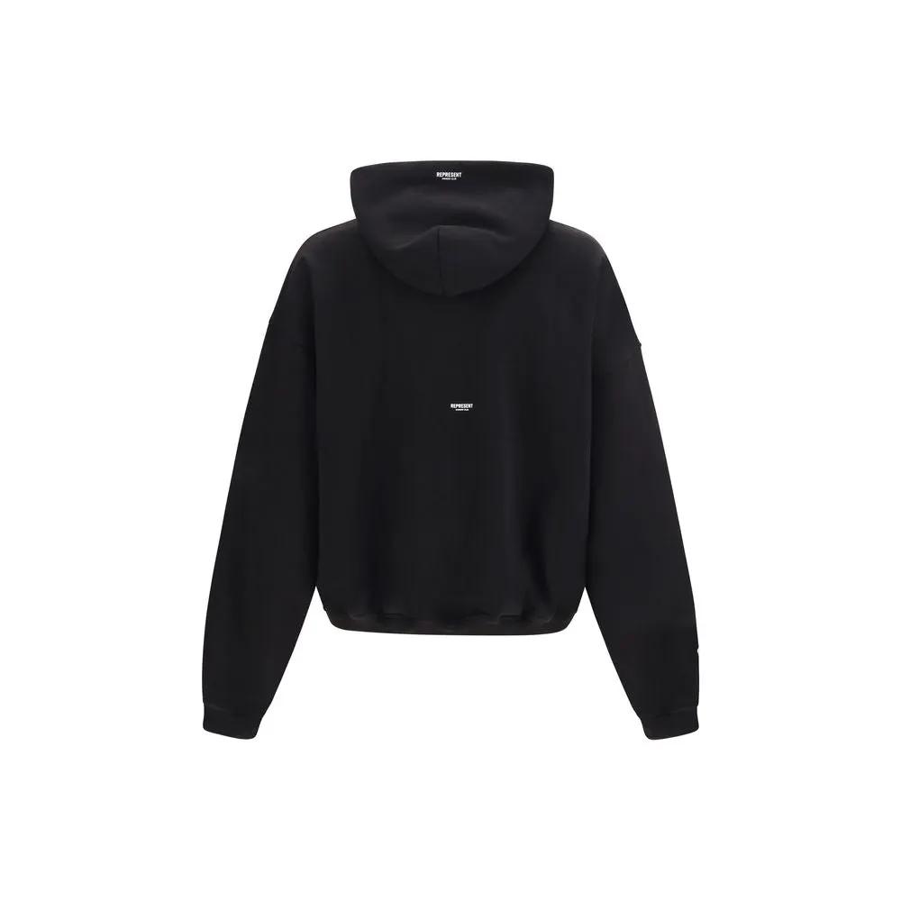 Sweat-shirt en coton noir Représente