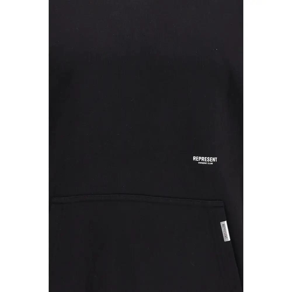 Sweat-shirt en coton noir Représente