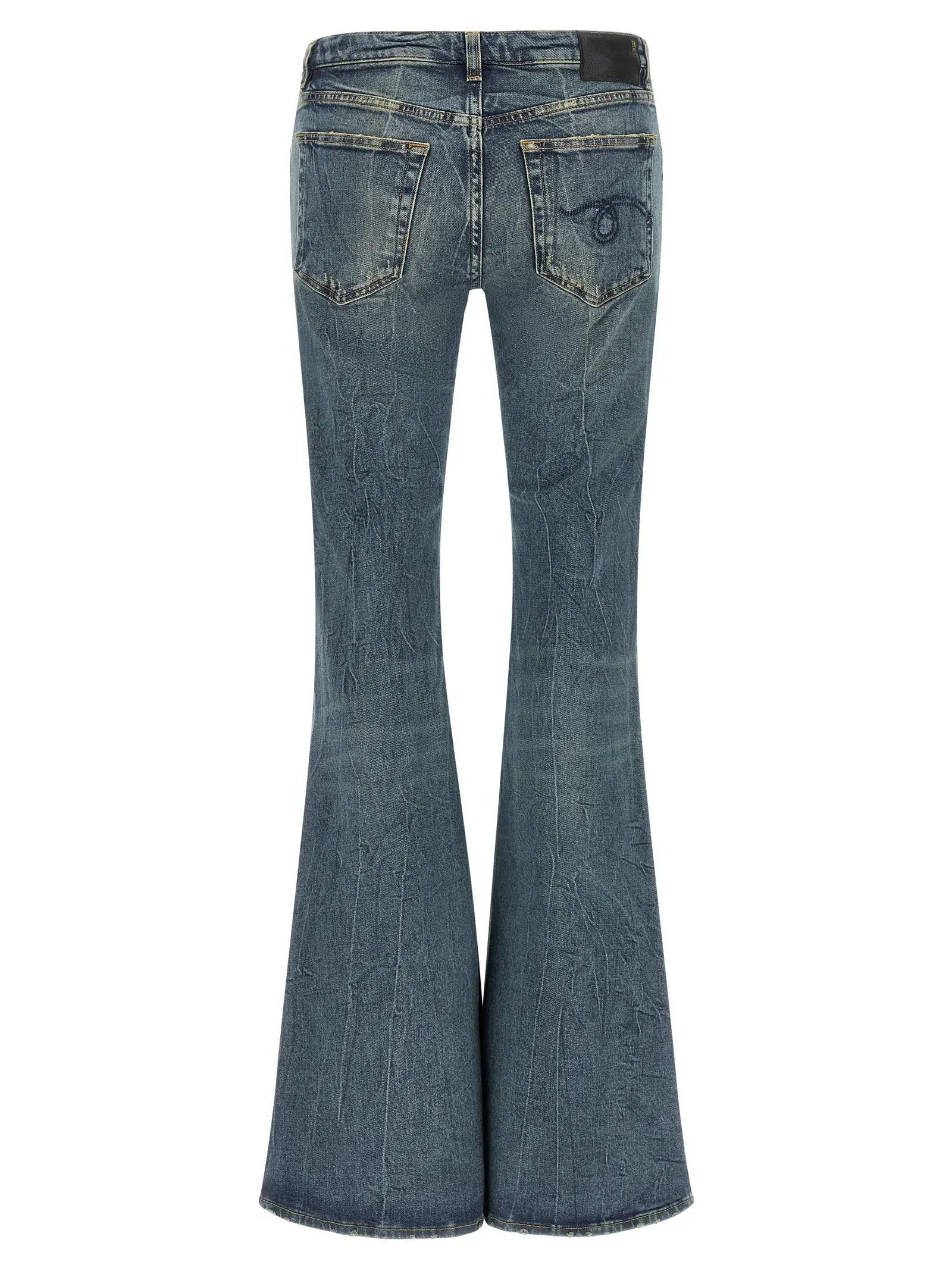 R13 Blue Cotton Flared Jeans