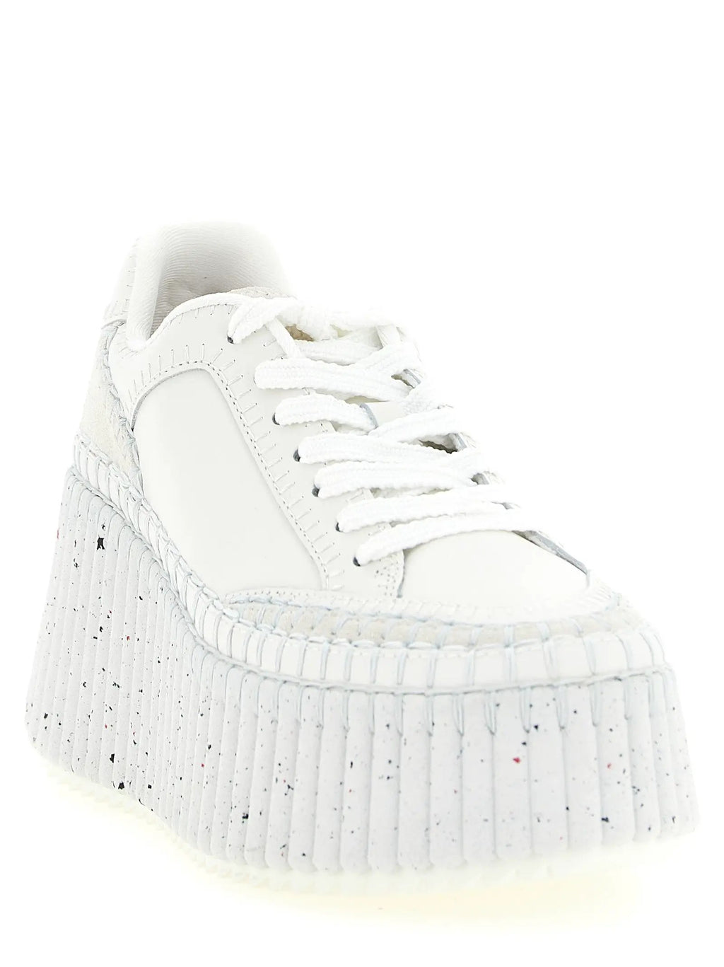 Chloé White Polyester Wedge Sandals