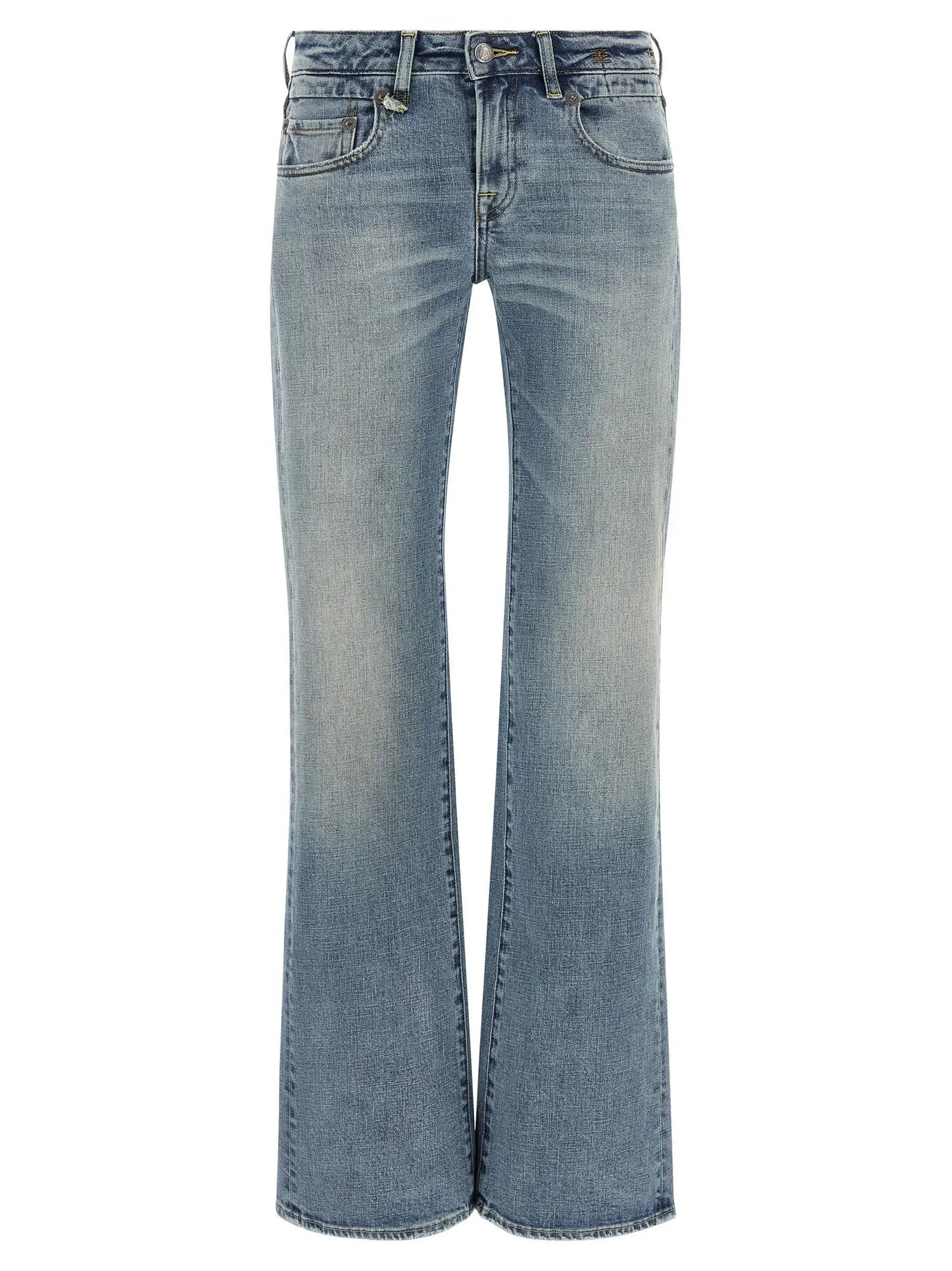 R13 Blue Cotton Flared Jeans