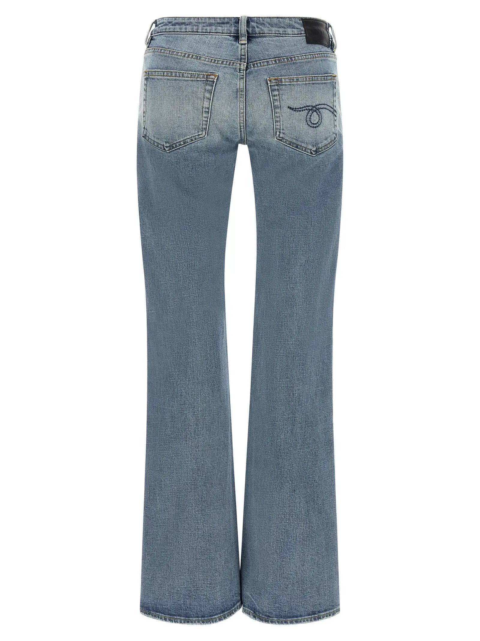 R13 Blue Cotton Flared Jeans