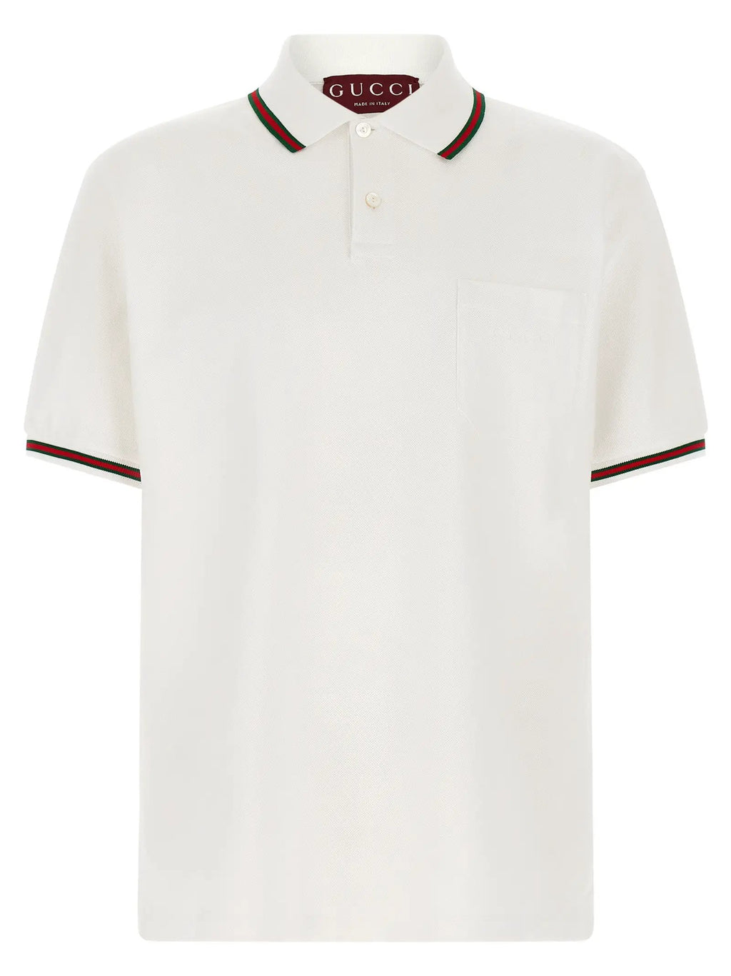 Gucci White Cotton Polo Shirt