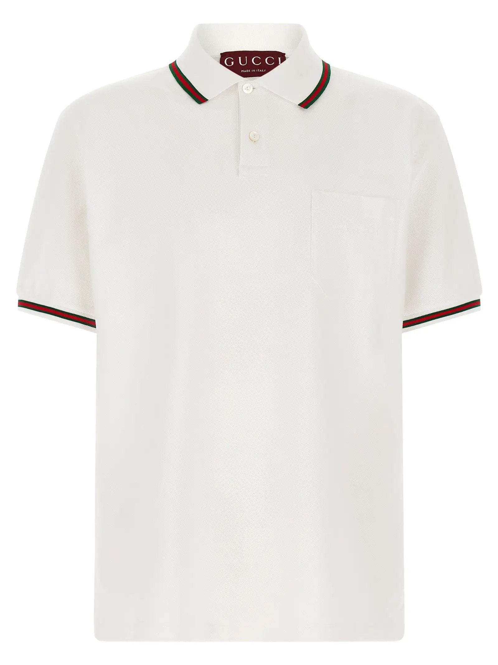 Gucci White Cotton Polo Shirt