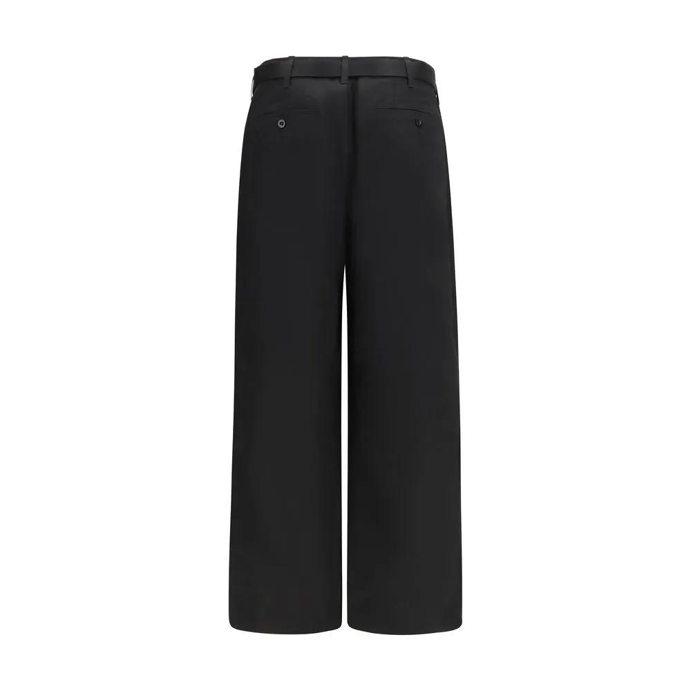 Sacai Black Cotton Chino Pants