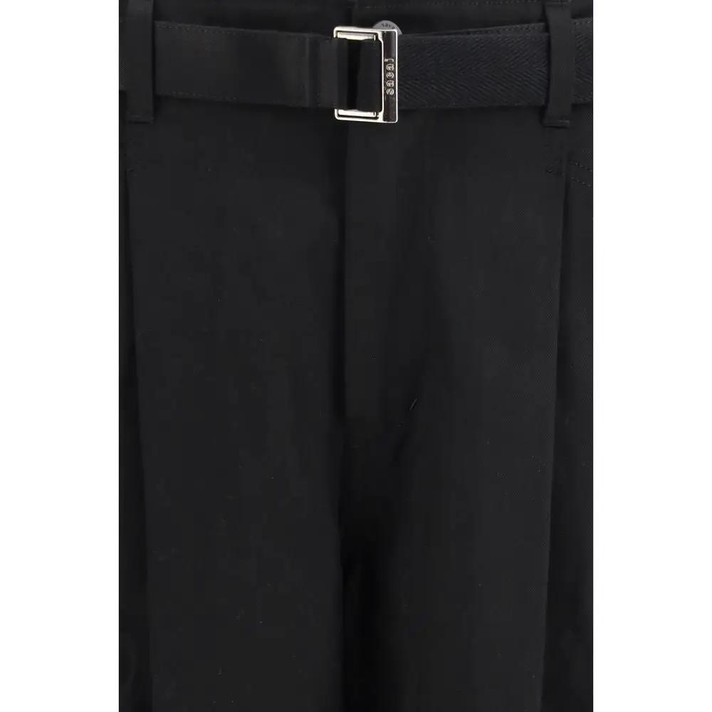 Sacai Black Cotton Chino Pants