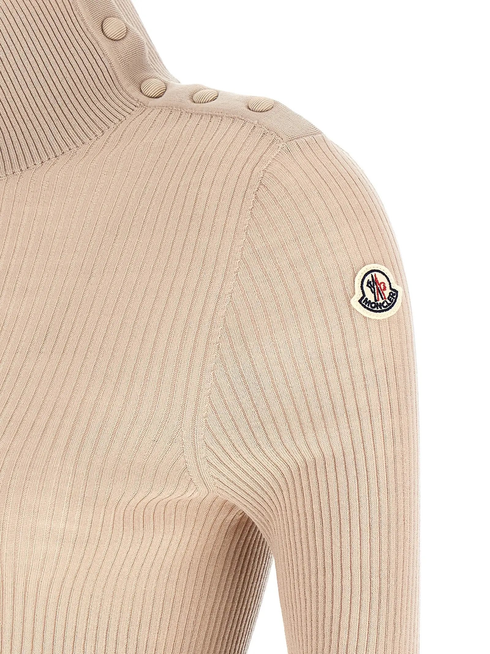 Moncler Beige Virgin Wool Cardigan