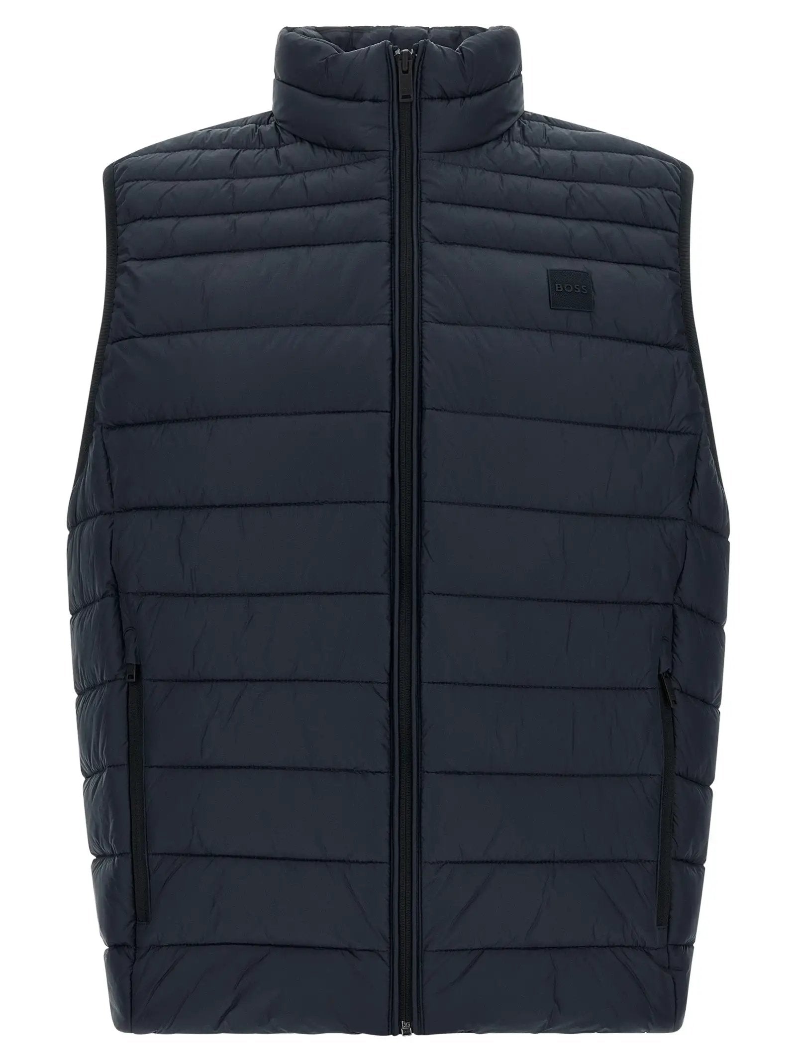 Hugo Boss Blue Recycled Polyamide Sleeveless Jacket