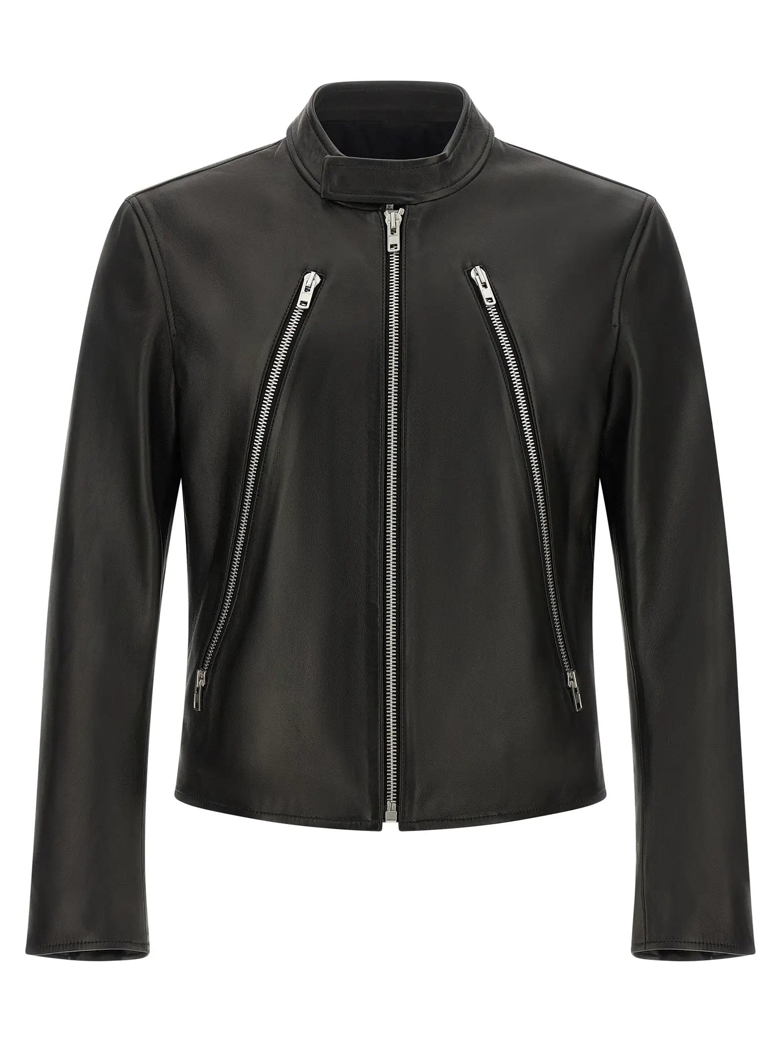 Maison Margiela Black Lamb Leather Leather Jacket