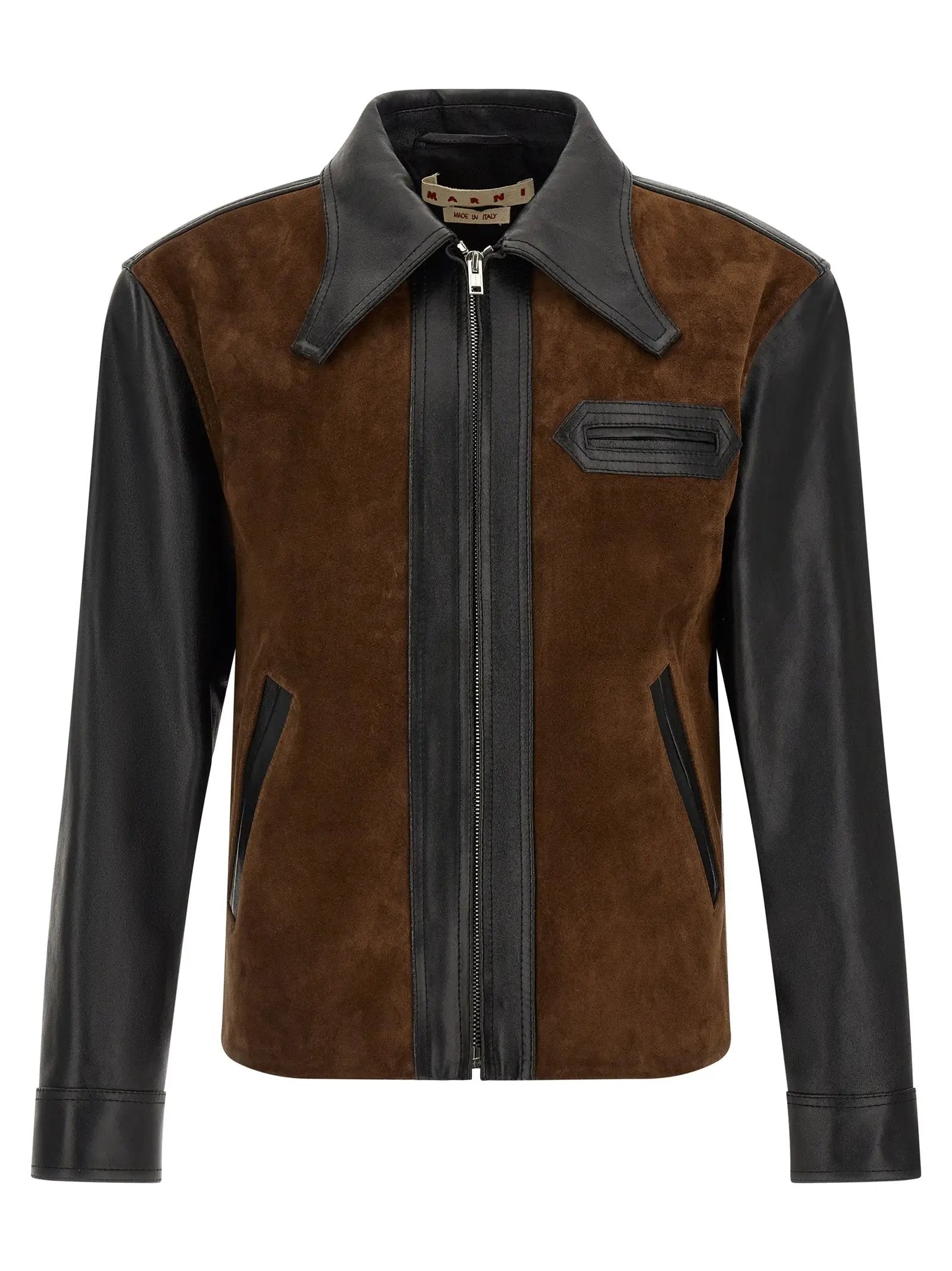 Marni Multicolor Calfskin Leather Jacket